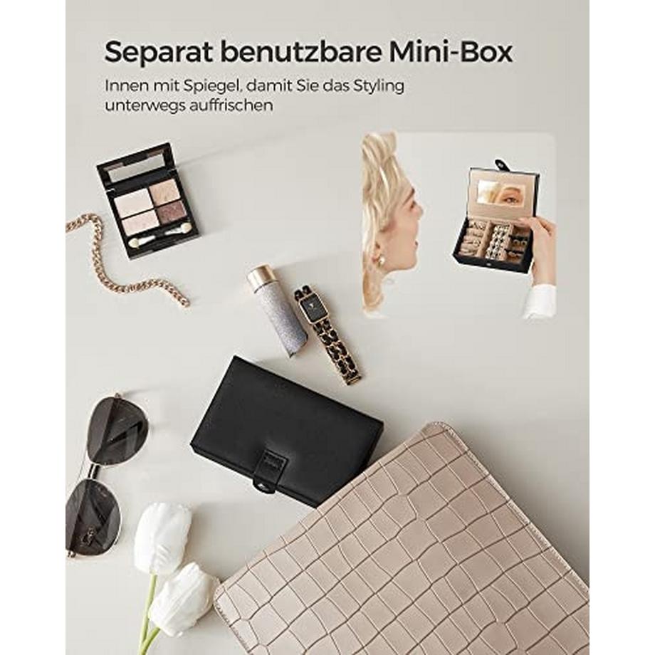 Pricenet  Elegante Schmuckschatulle mit viel Stauraum und Reiseetui 
