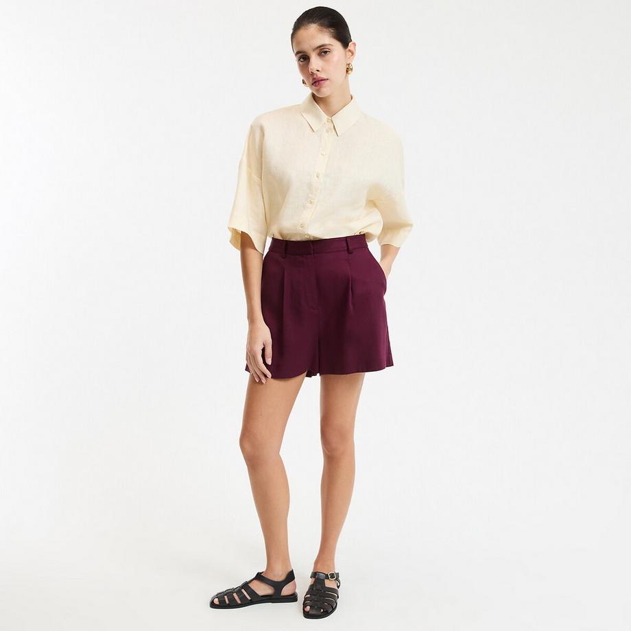 La Redoute Collections Leinenhemd mit weiten Ärmeln und Ellenbogen Signature  