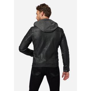 RICANO  Lederjacke 12815 Hood, Bikerstil mit abtrennbarer Kapuze 