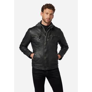 RICANO  Lederjacke 12815 Hood, Bikerstil mit abtrennbarer Kapuze 