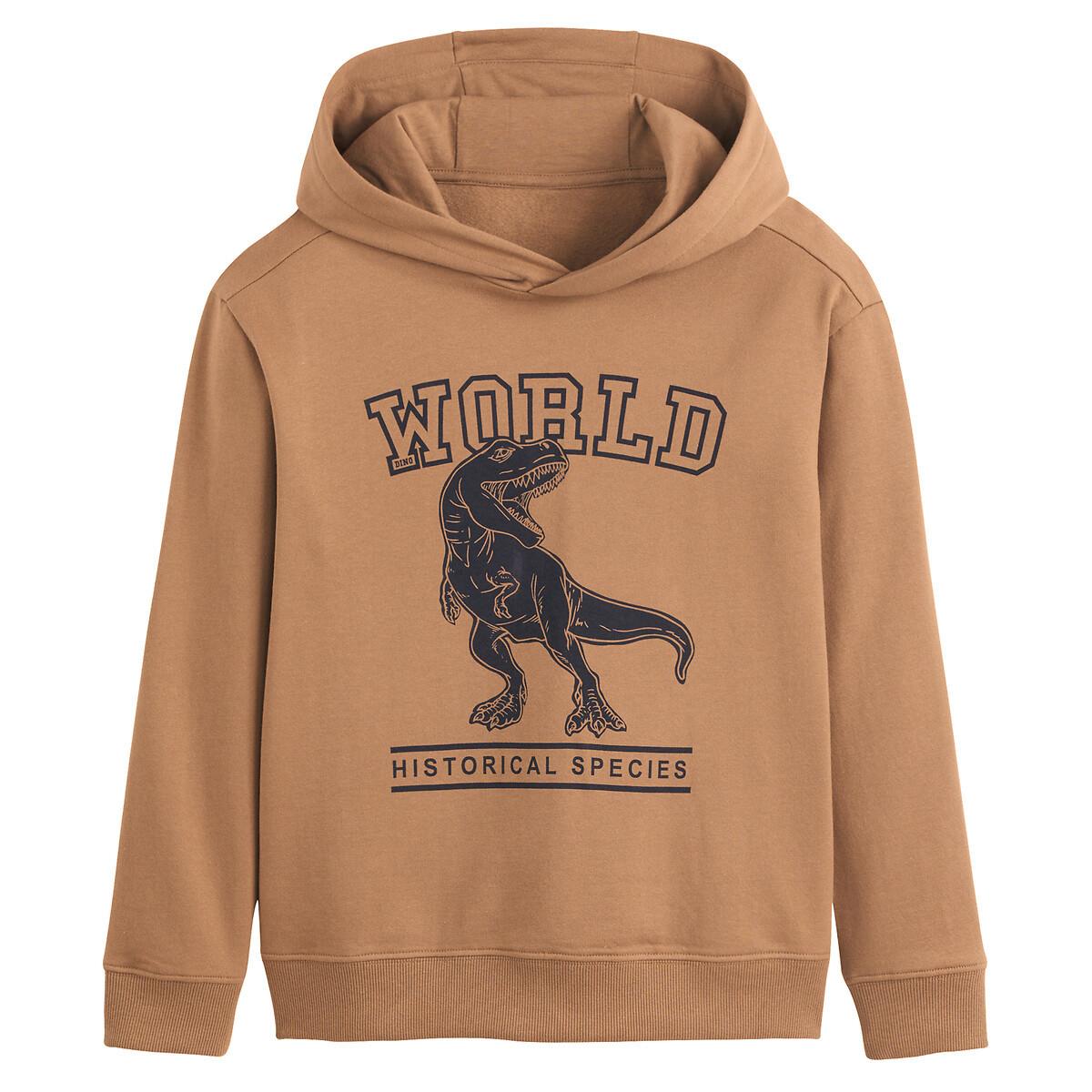 La Redoute Collections  Kapuzensweatshirt mit T-Rex-Aufdruck 