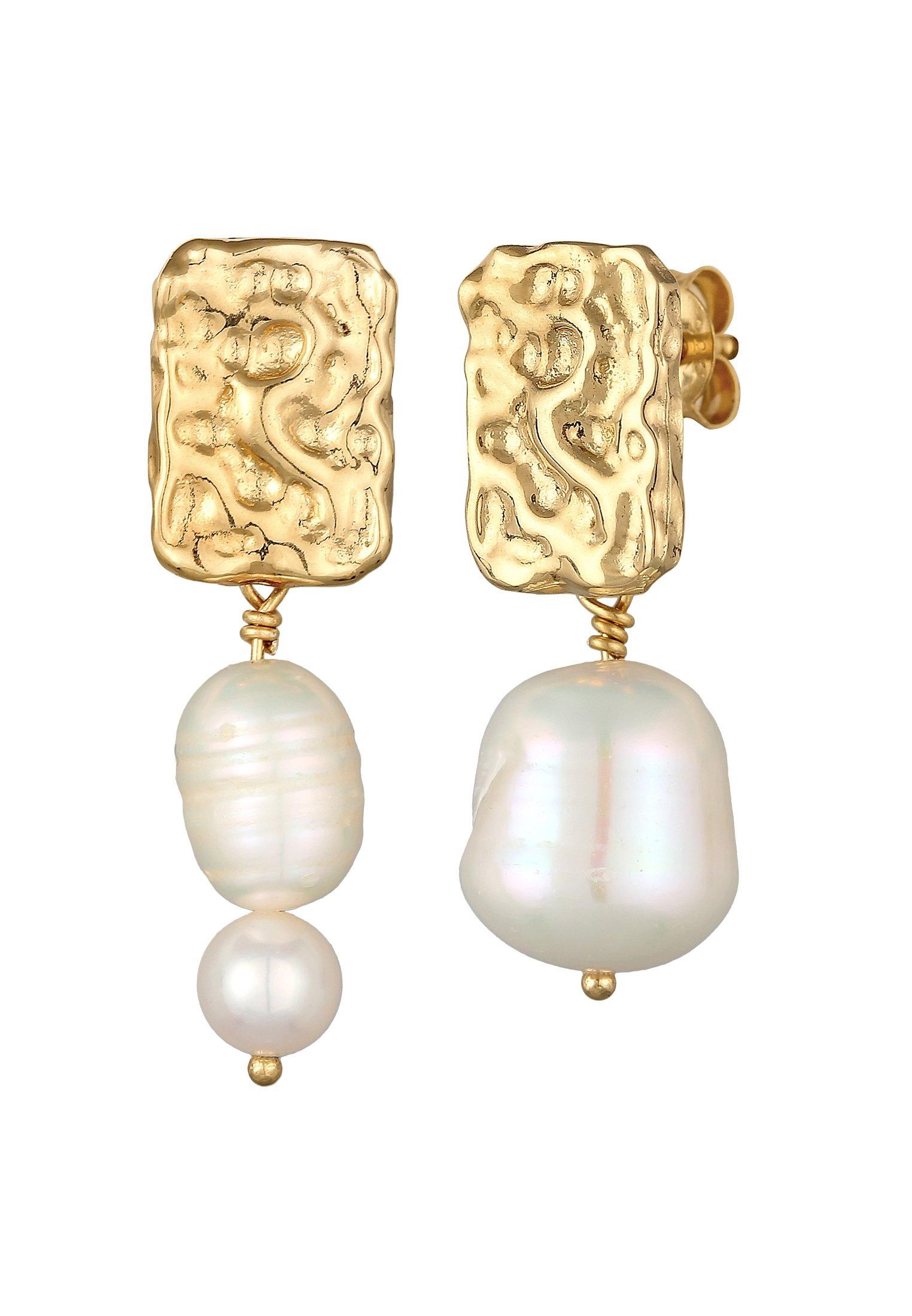 Image of Ohrringe Barock Süßwasserperle Mix Organic Design Unisex Gold ONE SIZE