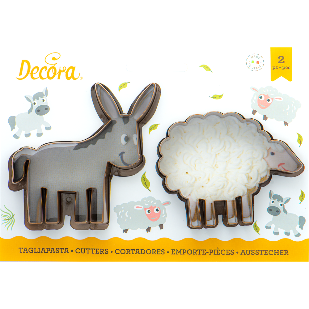 Decora Ausstecher Set Esel und Schaf, 2-teilig  