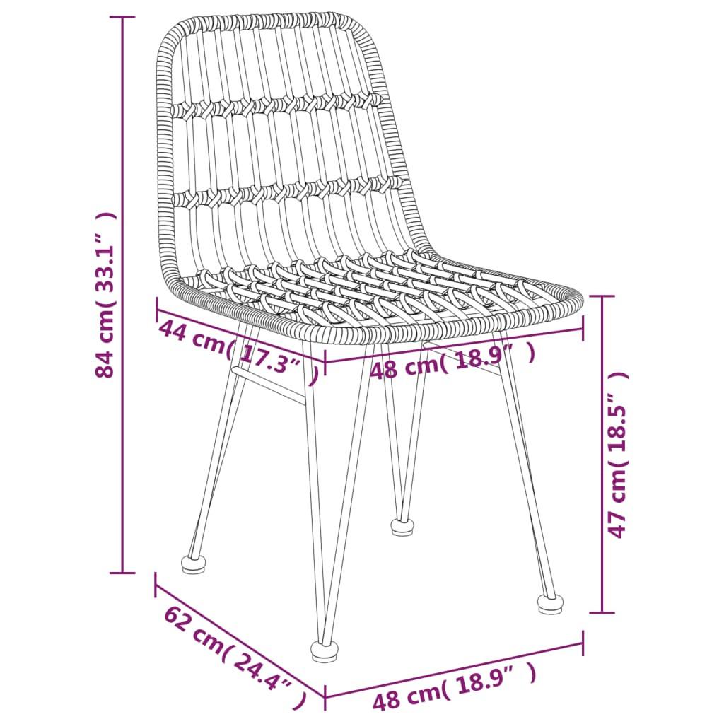 VidaXL Ensemble de salle à manger de jardin rotin synthétique  