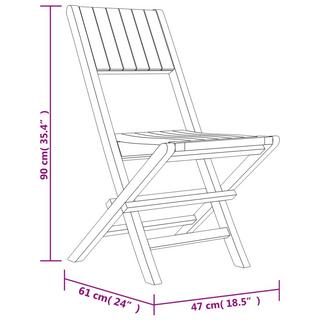 VidaXL Ensemble de salle à manger de jardin bois  