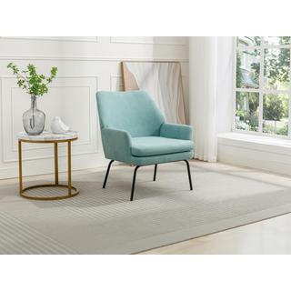 Vente-unique Fauteuil en tissu vert d'eau PALMARELO  