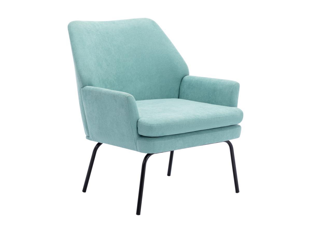 Vente-unique Fauteuil en tissu vert d'eau PALMARELO  