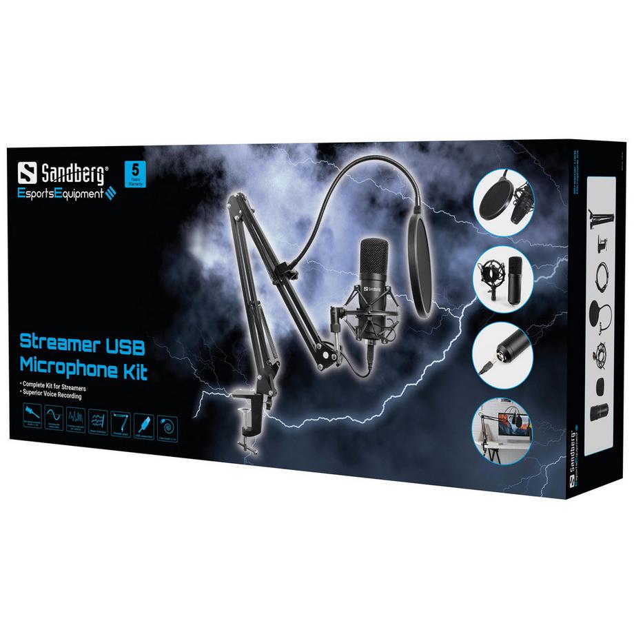 Sandberg  Streamer USB Microphone Kit 