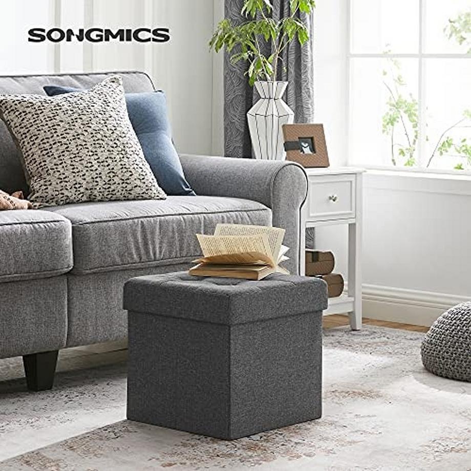 Songmics LSF27Z (Hocker, 38 x 38 cm, Dunkelgrau)  
