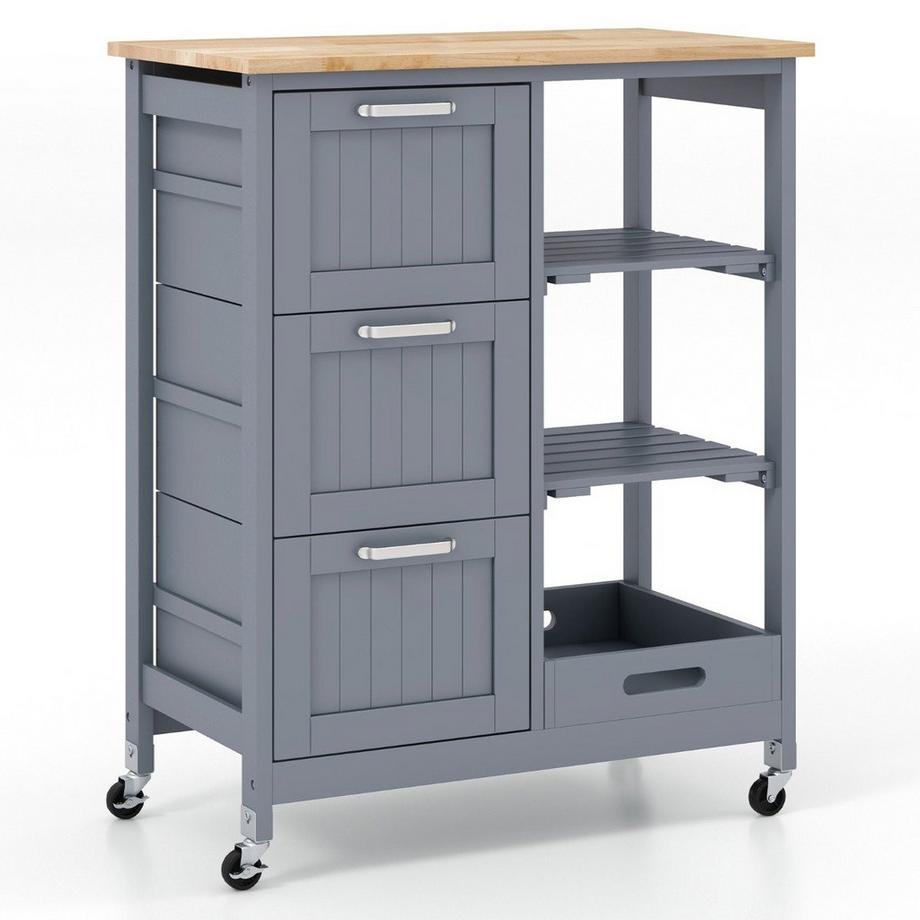 Carrello da cucina con vassoio e cassetti