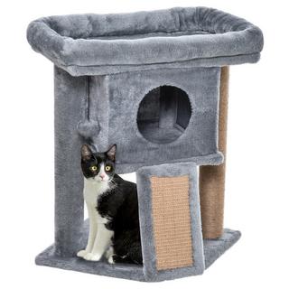 Northio  Tiragraffi Per Gatti Con Tappetino Tiragraffi In Iuta, Trespolo, Sfera Sospesa, Foro Per Porta, Iuta Peluche Mdf, Grigio Chiaro, 40X40X57 Cm 
