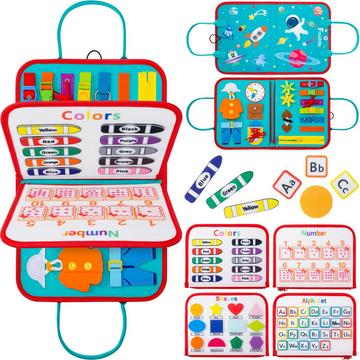 Busy Board für Kleinkinder 4-lagig, Activity Board, Feinmotorik