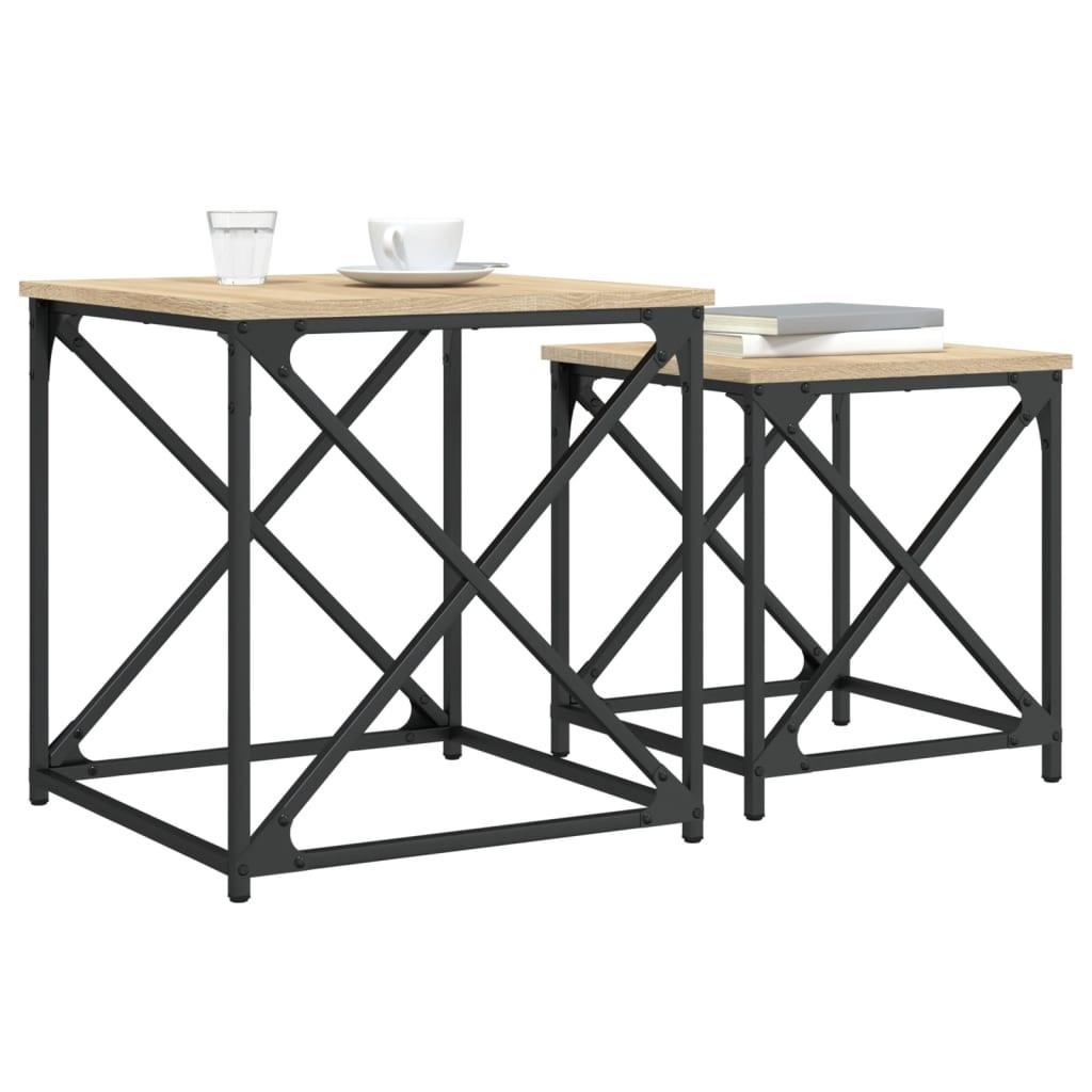 VidaXL Table basse gigogne bois d'ingénierie  