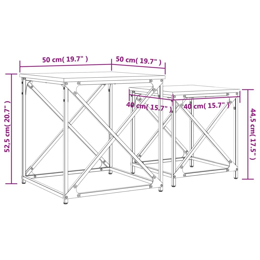 VidaXL Table basse gigogne bois d'ingénierie  