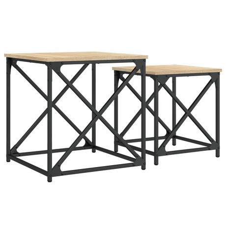 VidaXL Table basse gigogne bois d'ingénierie  