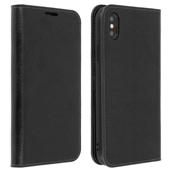 Avizar  Cover Echtleder iPhone XS Max Schwarz 