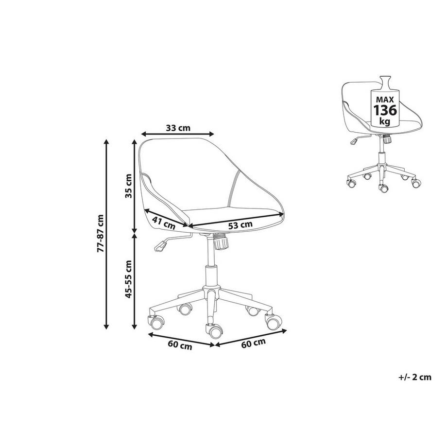 Beliani Schreibtischstuhl aus Kunstleder Retro BARDSDALE  
