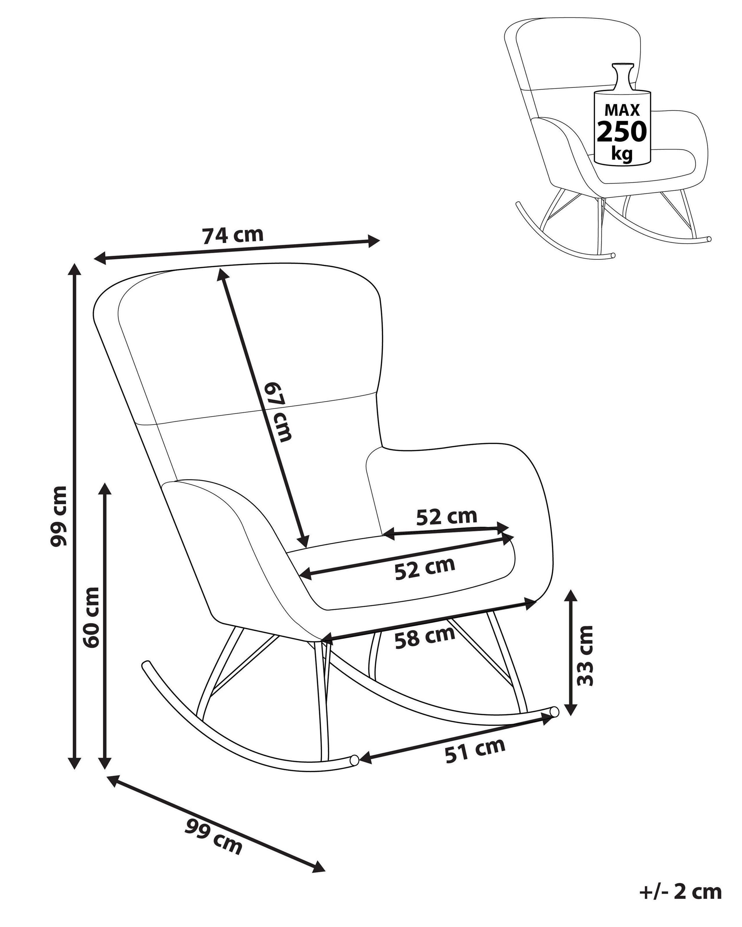 Beliani Fauteuil à bascule en Bouclé Rétro ANASET  