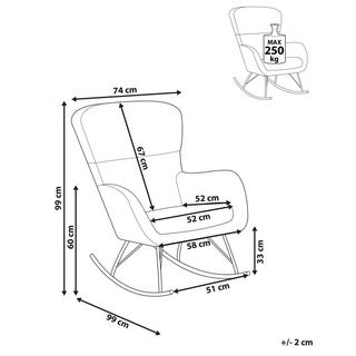 Beliani Fauteuil à bascule en Bouclé Rétro ANASET  