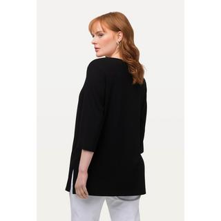 Ulla Popken  Shirt, tiefer Rundhalsausschnitt, 3/4 Arm 