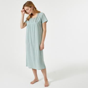 Chemise de nuit en crépon de coton