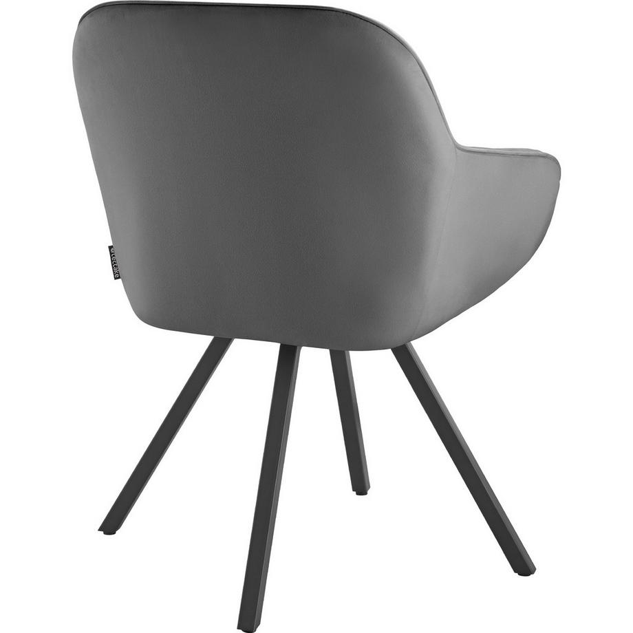 Tectake Sedia girevole con braccioli Snug  imbottito, in effetto velluto  