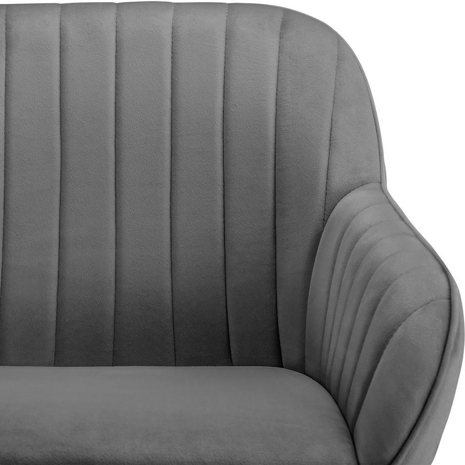 Tectake Sedia girevole con braccioli Snug  imbottito, in effetto velluto  