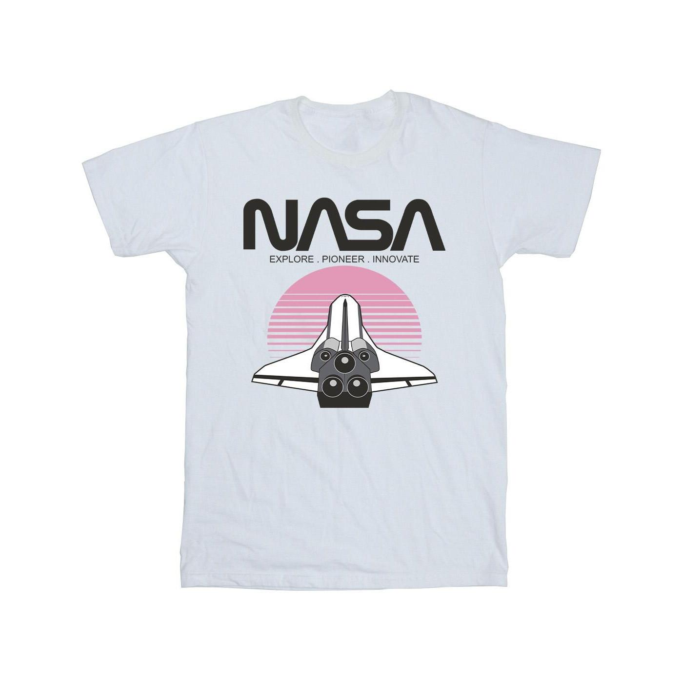 Image of Space Shuttle Sunset Tshirt Herren Weiss S