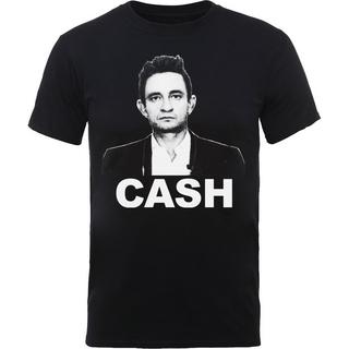Johnny Cash Gesicht Logo Print T-Shirt  