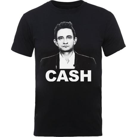 Johnny Cash Gesicht Logo Print T-Shirt  