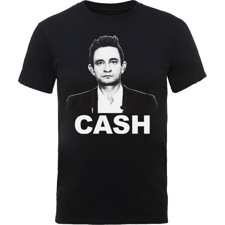 Johnny Cash Visage Logo Imprimé T-Shirt  