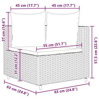 VidaXL set salotto da giardino Polirattan  