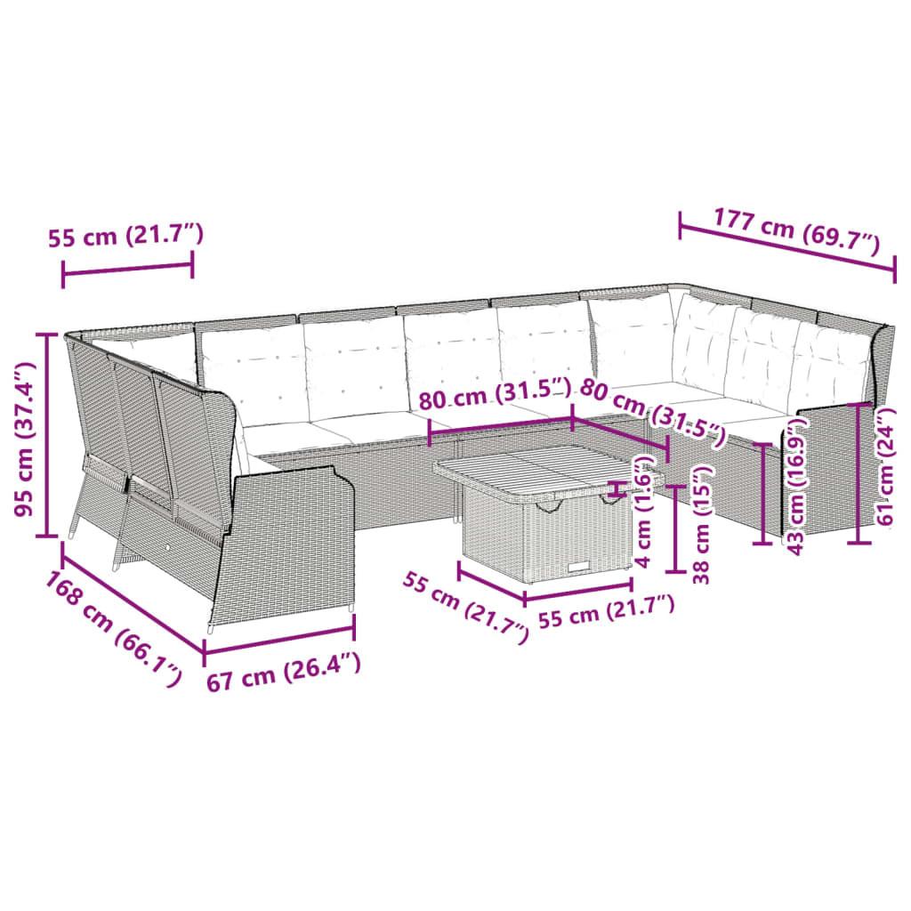 VidaXL set salotti da giardino Polirattan  