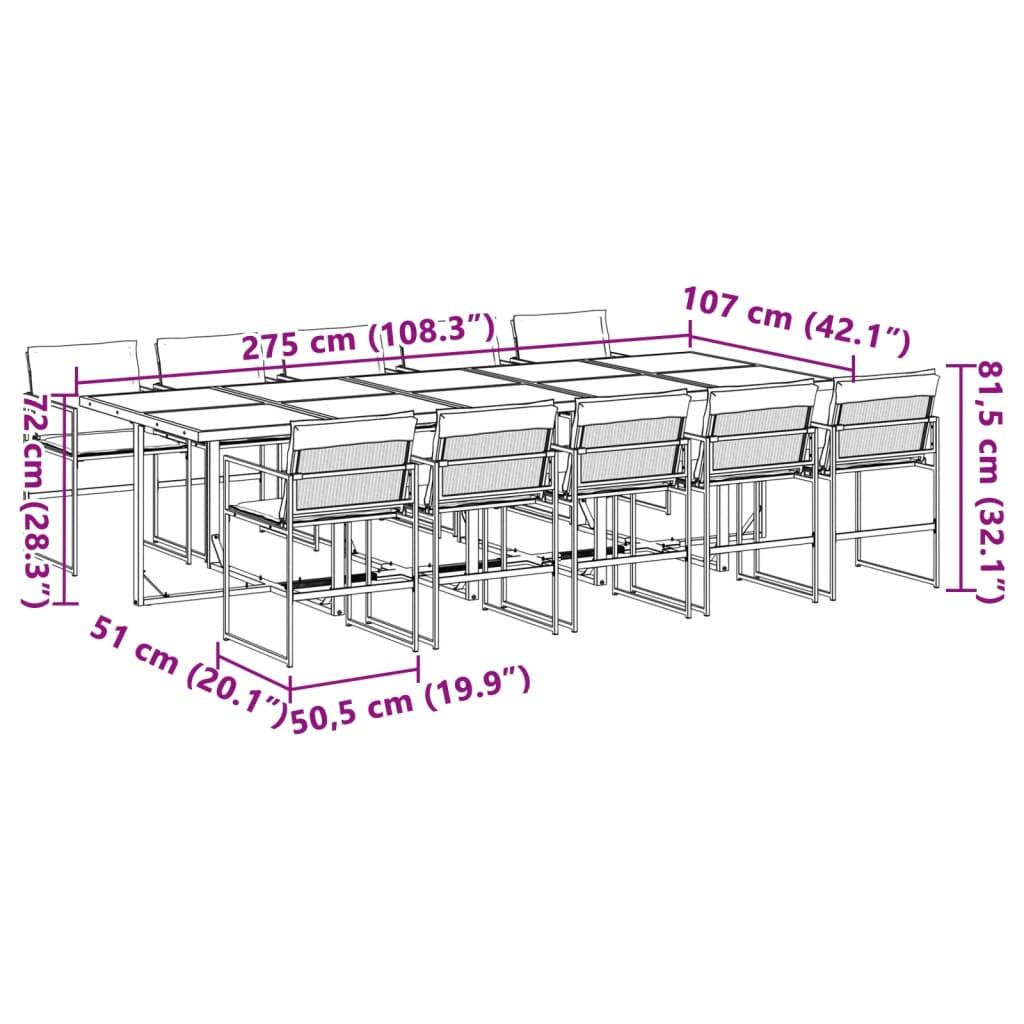 VidaXL set da pranzo da giardino Acciaio  