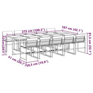 VidaXL set da pranzo da giardino Acciaio  