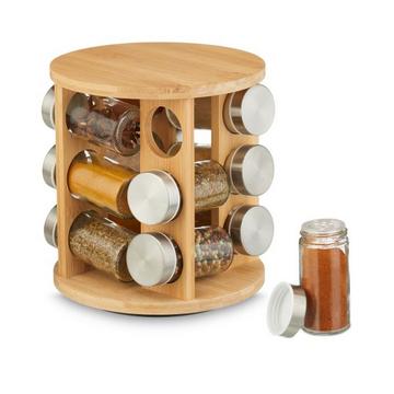 Carosello delle spezie con 12 barattoli