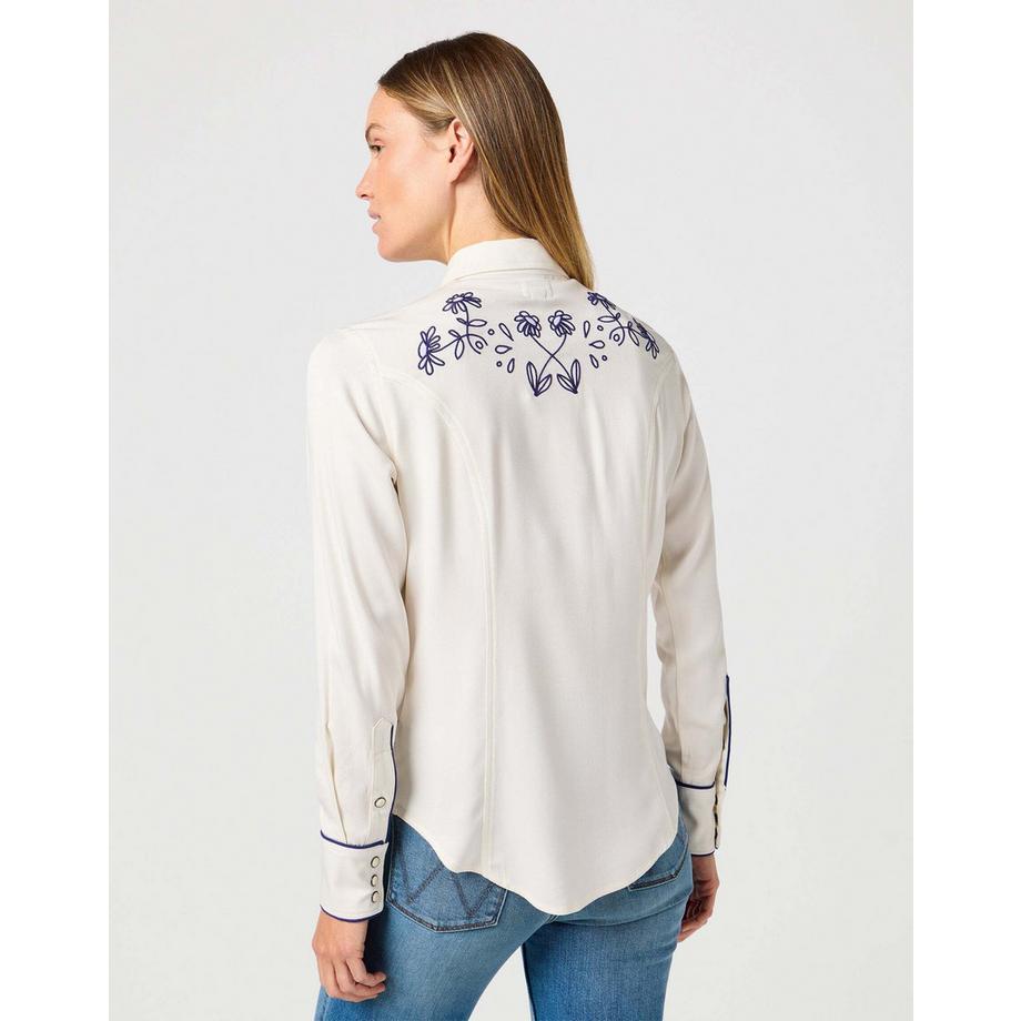 Wrangler Piped Western Langarmhemd  