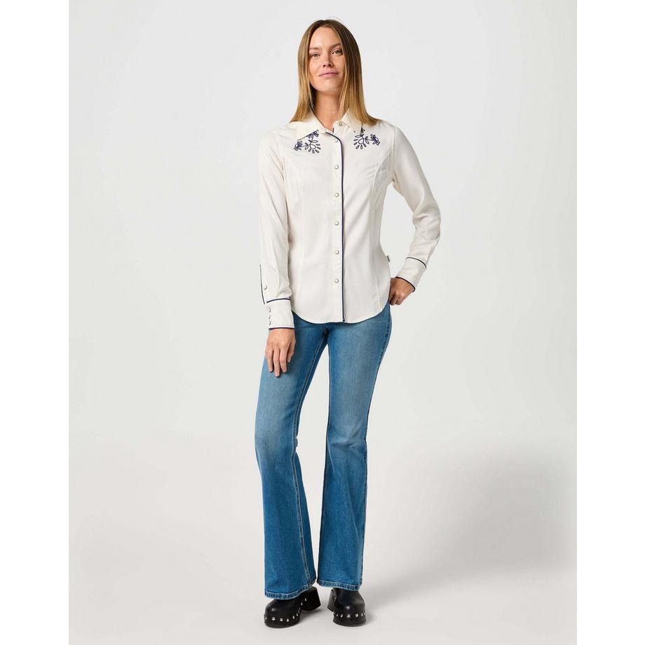 Wrangler Piped Western Langarmhemd  