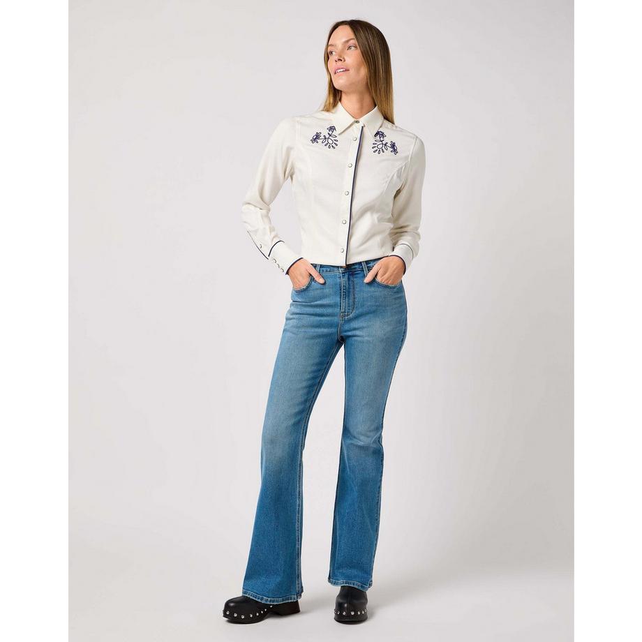 Wrangler Piped Western Langarmhemd  