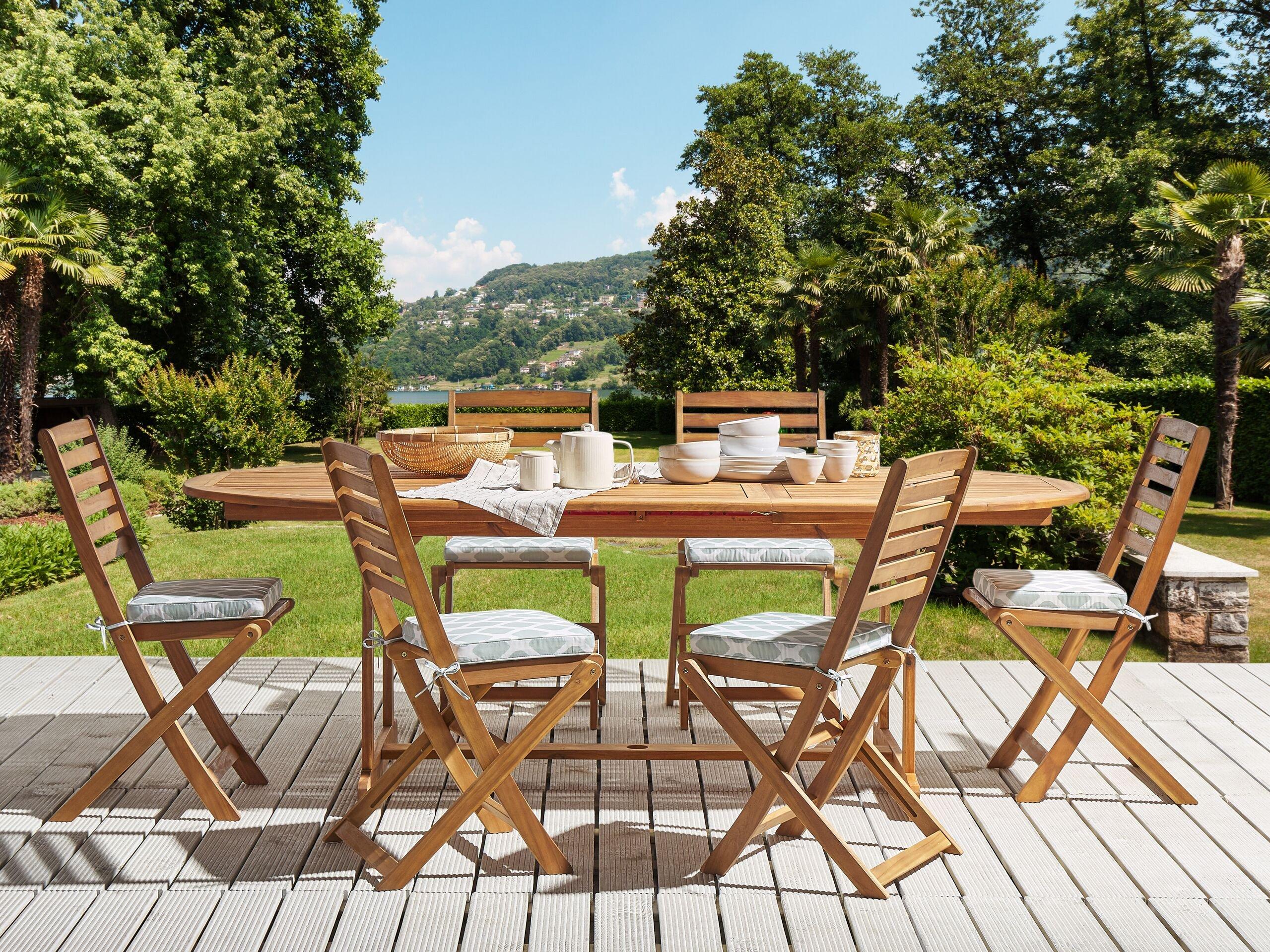 Beliani Gartenstuhlkissen 6er Set aus Polyester Modern TOLVE  