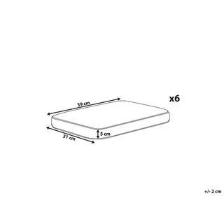 Beliani Gartenstuhlkissen 6er Set aus Polyester Modern TOLVE  