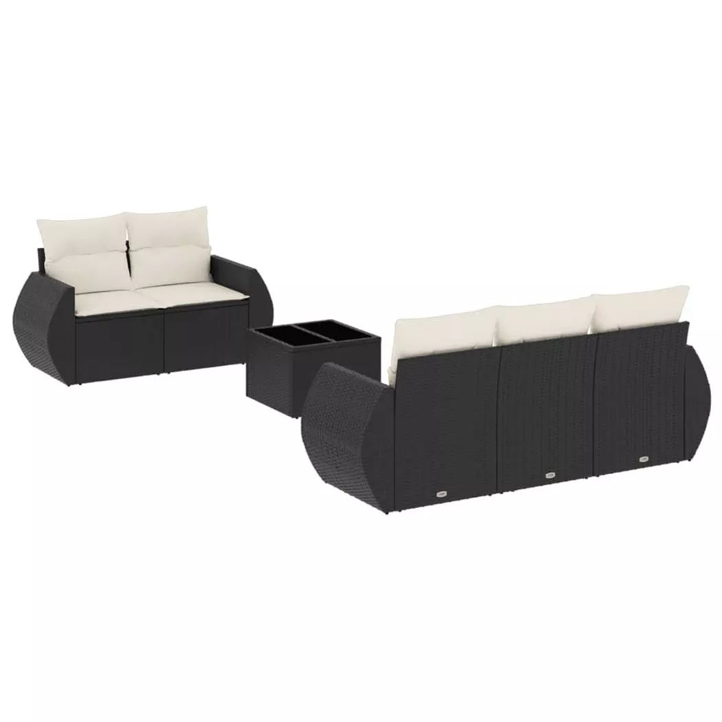 VidaXL - Garten sofagarnitur poly-rattan, One Size, Schwarz