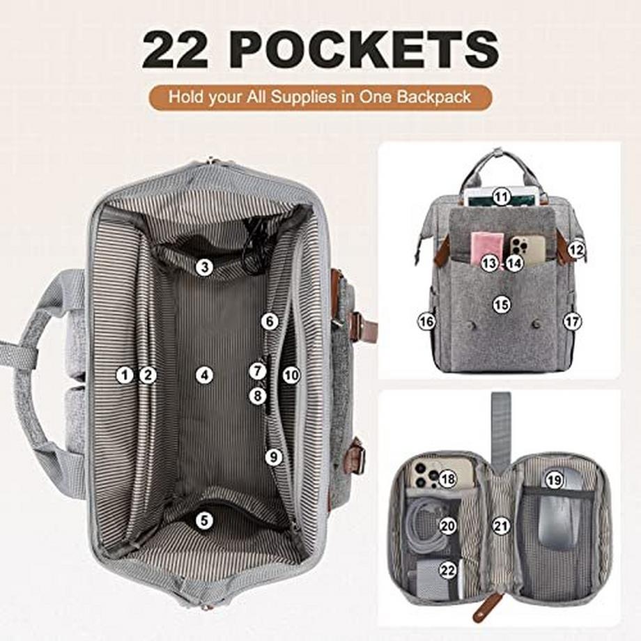 Only-bags.store Laptop Rucksack 15.6 Zoll Tagesrucksack mit USB Ladeanschluss Wasserdicht  