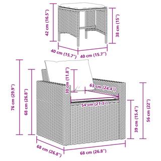 VidaXL set divano da giardino Polirattan  