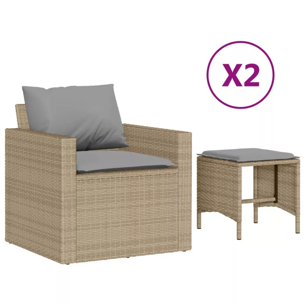 Vidaxl - Salon de jardin avec coussins 4 pcs beige résine tressée