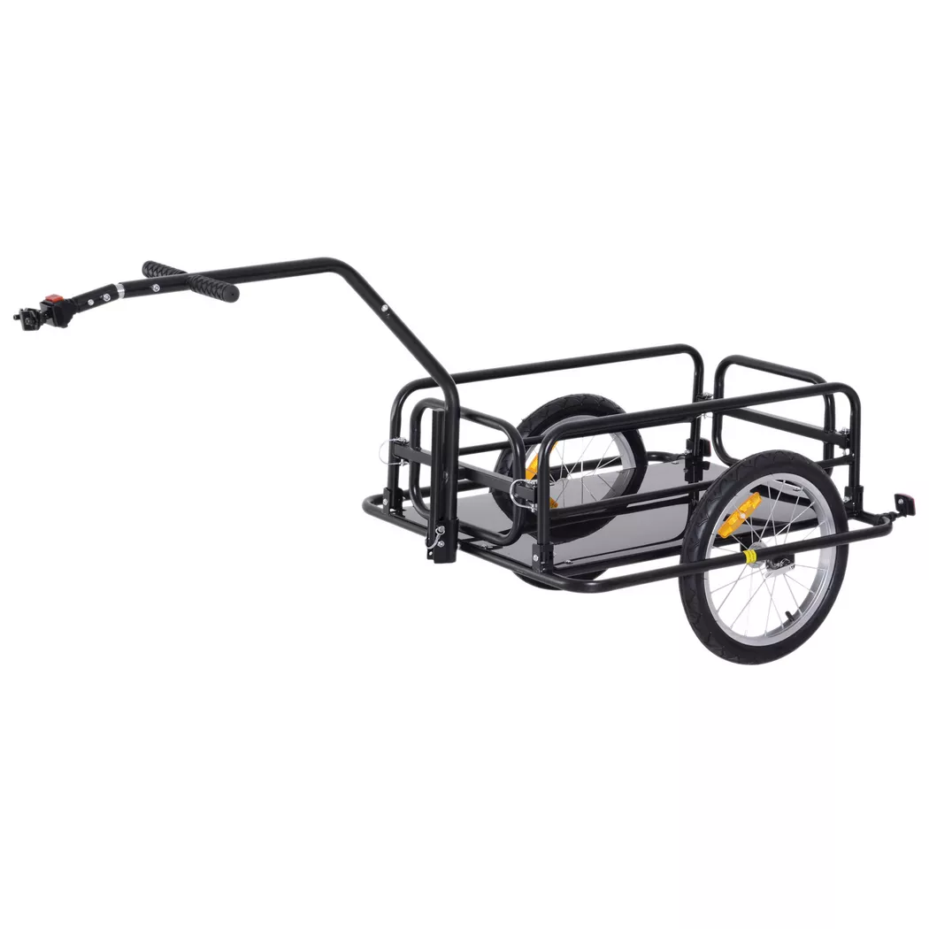 HOMCOM - Remorque de vélo, One Size, Noir