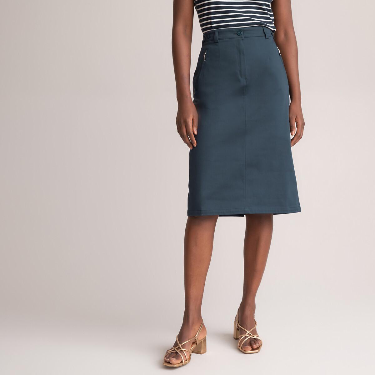 Image of Rock Aus Stretch-satin Damen Blau 40