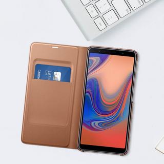 SAMSUNG Wallet Custodia originale Galaxy A7 2018, Oro 