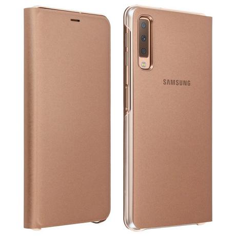 SAMSUNG Wallet Custodia originale Galaxy A7 2018, Oro 