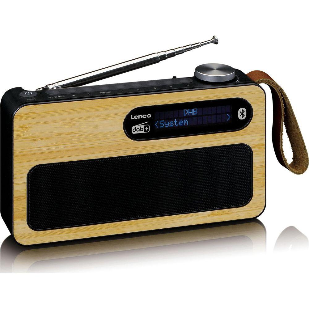 Lenco  PDR-040 DAB+ Radio, Bambus/Schwarz, Akku 